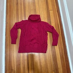 Anthropologie Berry Cold-Shoulder Knit Sweater